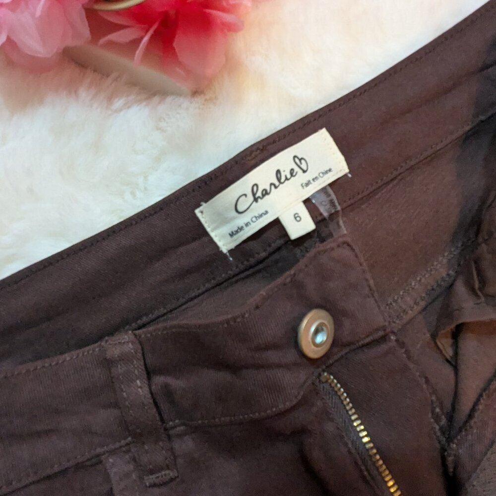 NWT Charlie B Cuffed Hem Twill Jeans - Mocha - Picture 6 of 10